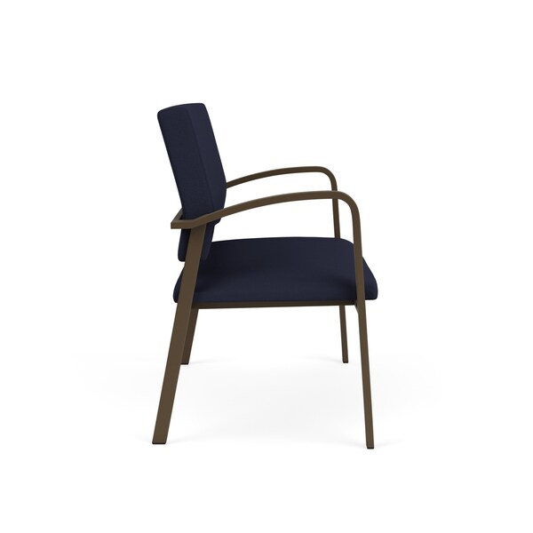 Newport 2 Seat Tandem Seating Metal Frame No Center Arms, Bronze, OH Navy Upholstery